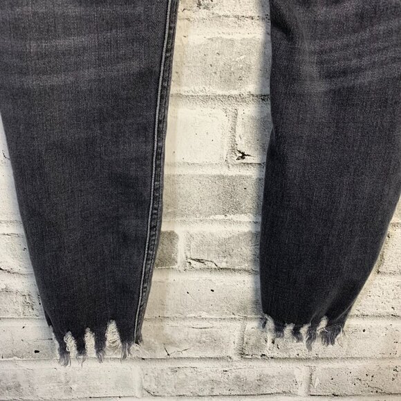 KanCan Ankle Fray Washed Faded Black Mid Rise Ankle Jeans - Picture 6 of 10